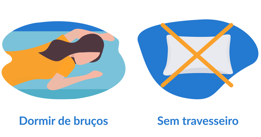 dormir de bruços sem travesseiro